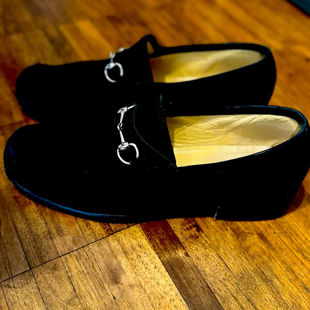 Vintage Gucci black suede loafers size 8.5